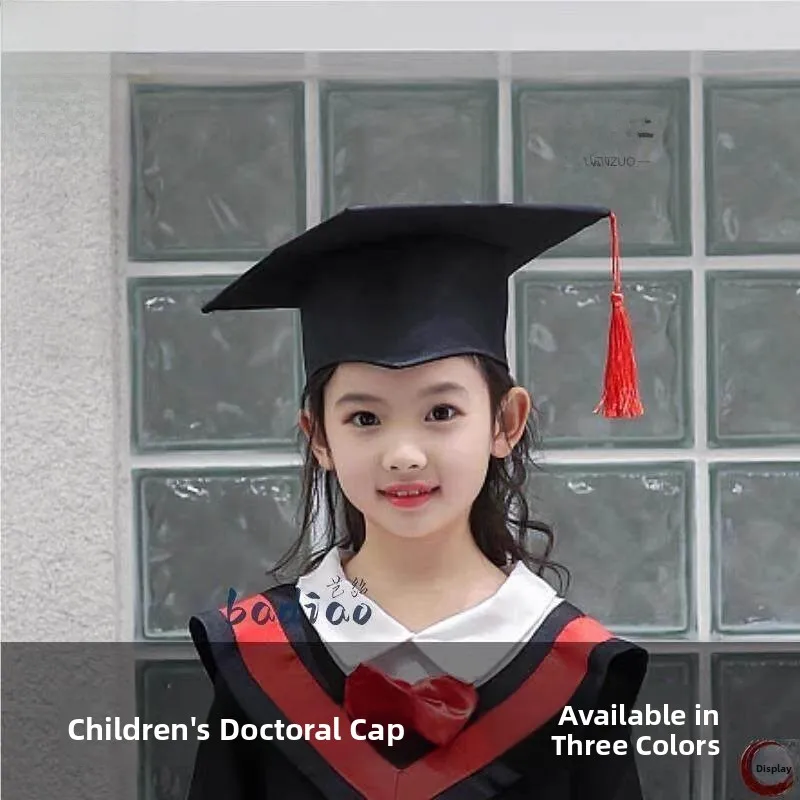 Children's Doctoral And Bachelor's Hats Graduation Gown Roman Column Design Photography Studio Performance Clothes Accessories