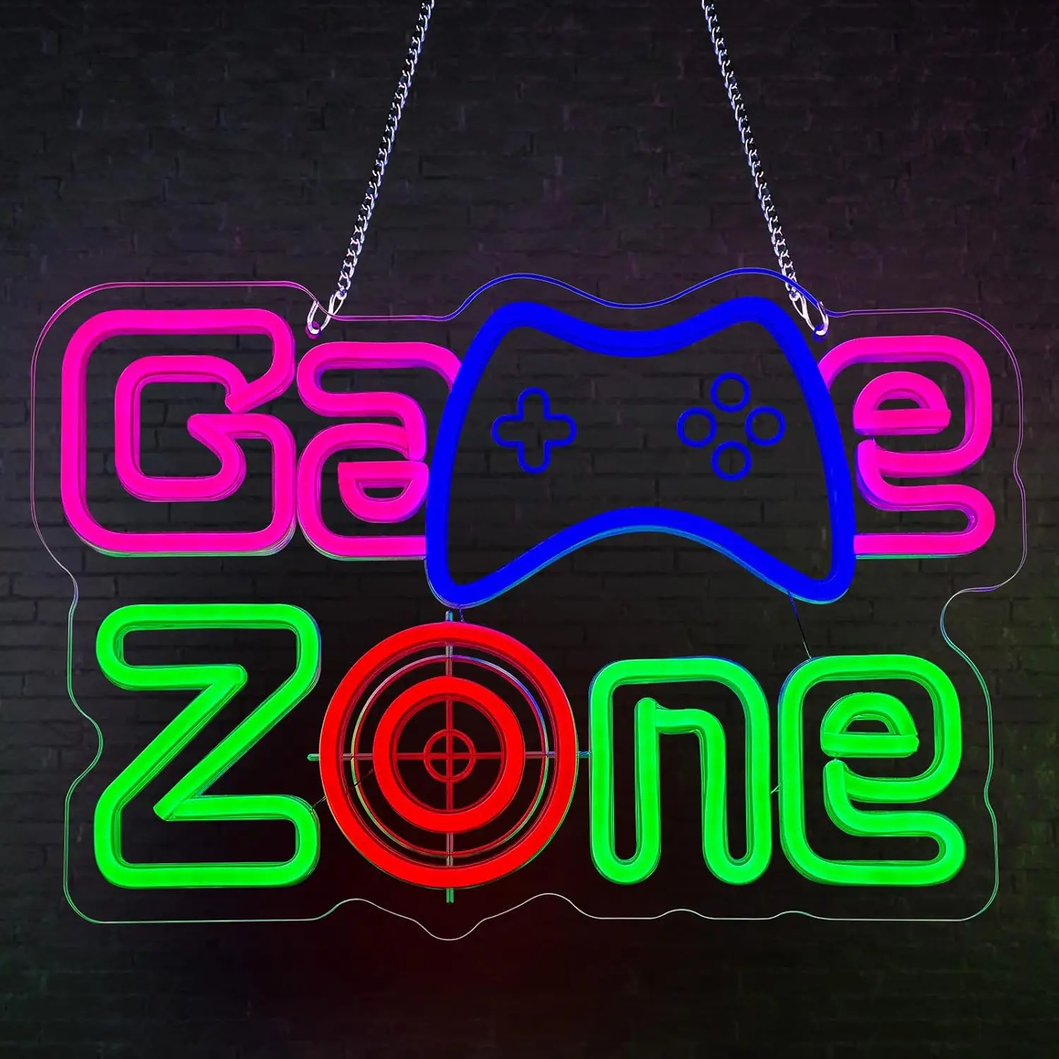 

Game Zone Colorful Neon Signs LED Light Gaming Video Room Bedroom Wall Decor Gamer Room Night Lights Gift for Boys Teen Kid