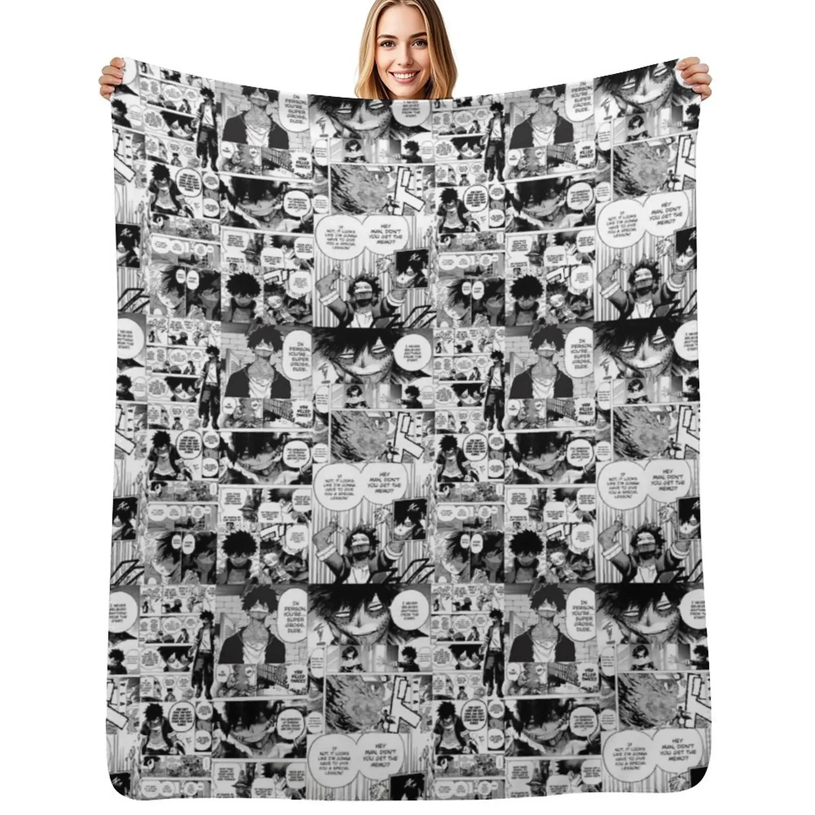 

Dabi Manga Panel Throw Blanket Soft funny gift Plush Bed Blanket
