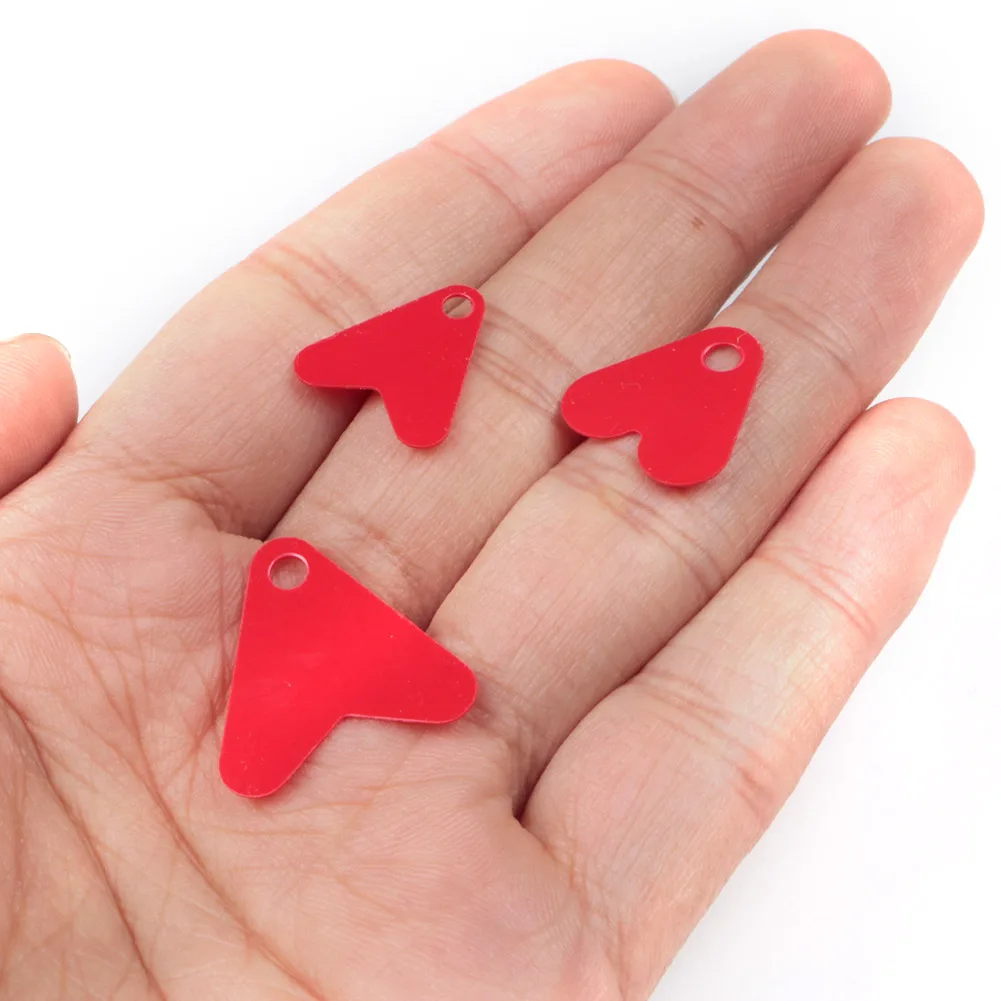 

15/17/22mm 100pcs Fishtail Attracting Fishes Plastic Red Heart Sequin Fishing Lure Bait Hook Sequin Fishing Lure Accessories