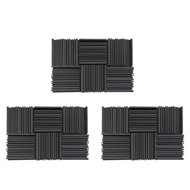 

Y49A-18 Pcs Acoustic Studio Absorption Foam Panel Broadband Sound Absorber Periodic Groove Structure