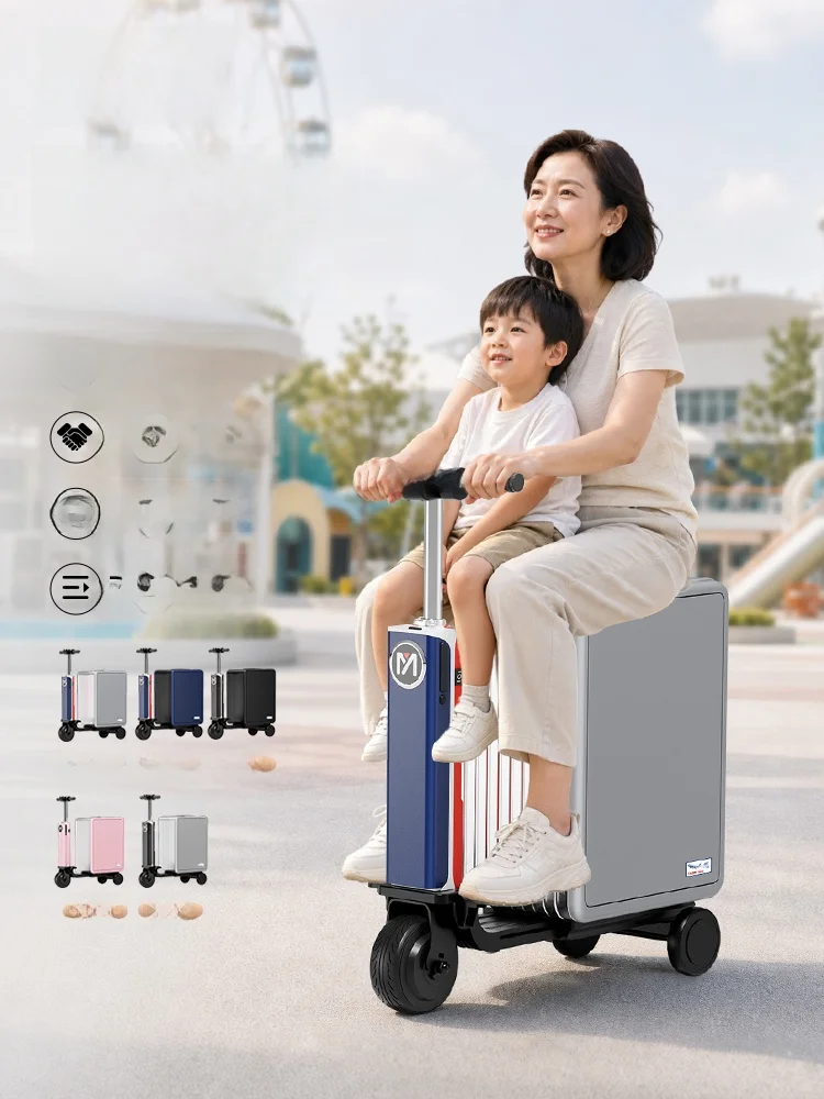 mybox-luggage-carry-on-smart-pull-rod-suitcase-bicycle-riding-adult-and-child-seating-travel-suitcase