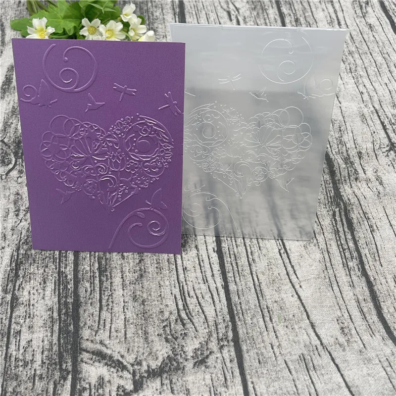 Пластиковая папка для тиснения в форме сердца для скрапбукинга «сделай сам», инструмент для альбома, открыток, пластиковые шаблоны, штампы, Свадебный декор