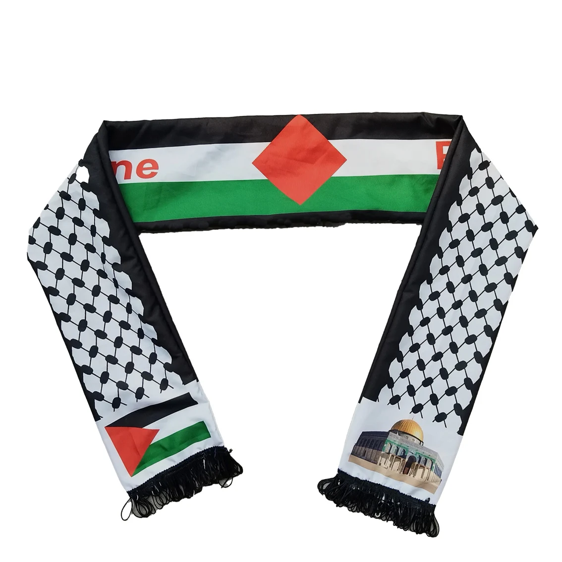 Bufanda Estampada Bandera Palestina, Bufanda Día Nacional, 14x135cm