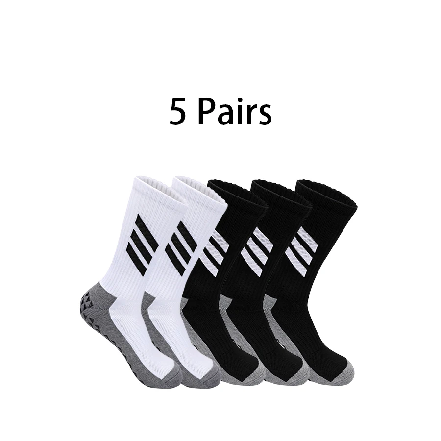 5 Pairs Football Socks Grip Anti Slip Soccer Socks Sports Men Women Baseball Rugby Socks Women\'s Yoga Socks Cycling Socks