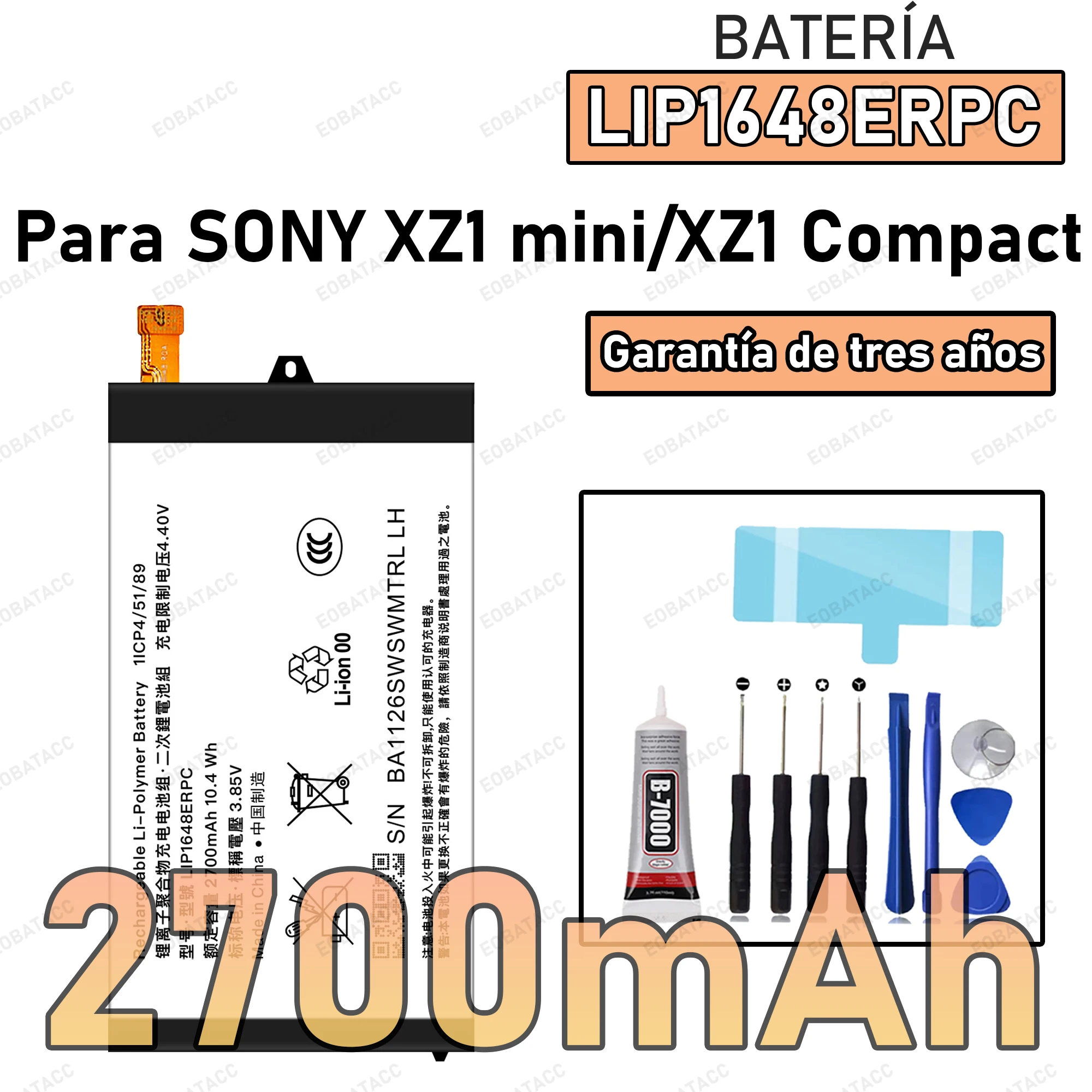

100% New Zero Cycle Battery LIP1648ERPC For Sony XZ1 mini/XZ1 Compact /G8441 Bateria High Quality Battery + Free Tools