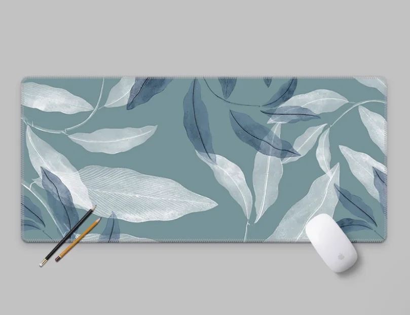 Tropical Plant Turtle Back Bamboo Leaf Mouse Pad Ultra Large Silk Smooth Esports Game Waterproof Mat Natural Rubber Setup Gamer