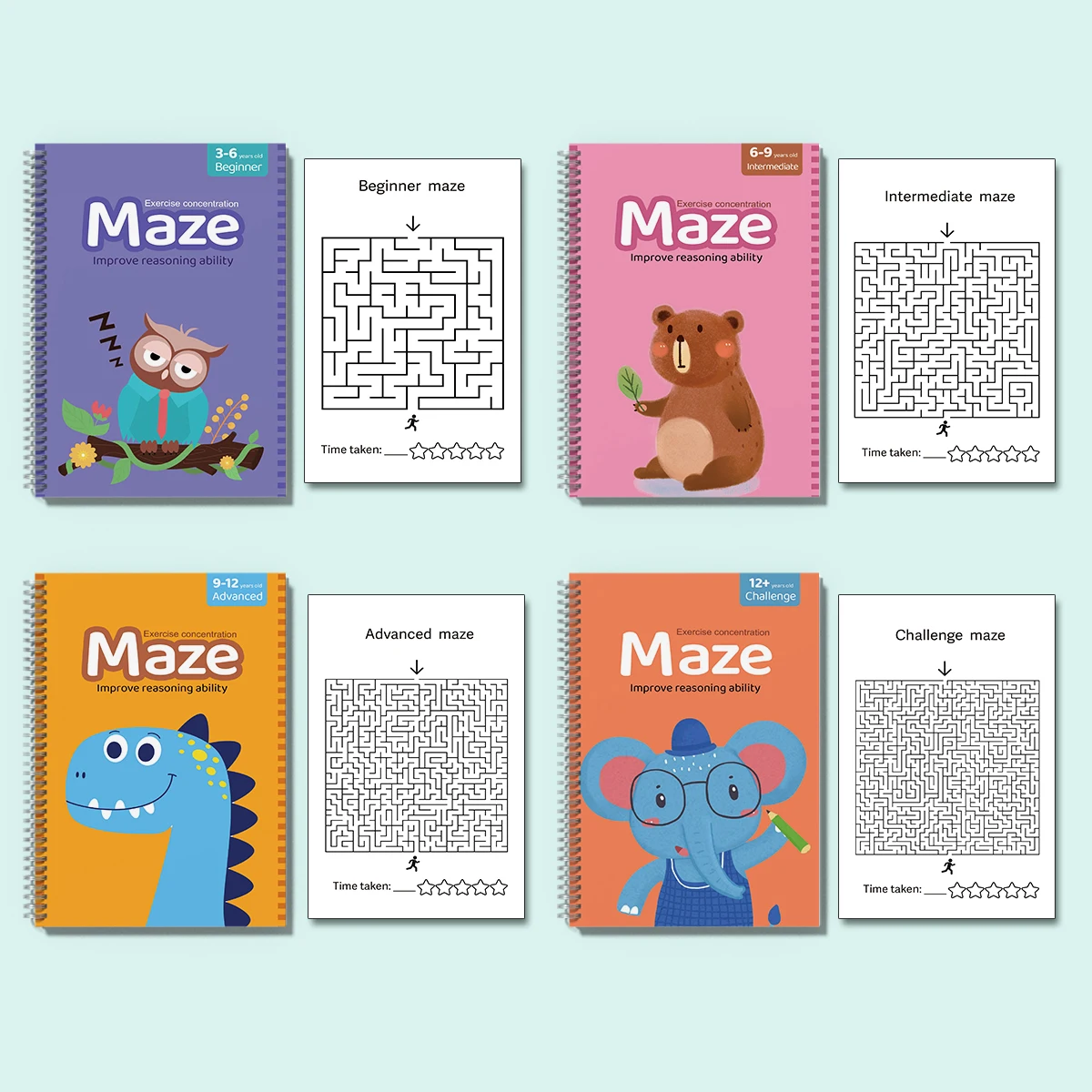 Maze Puzzle Book for Kids - Improve Focus & Observation | Fun Preschool Activity Book for Ages 3+，6+，9+，12+