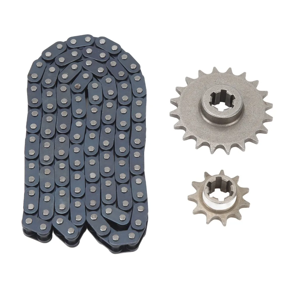 T8F 116 Links Drive Chain Kit with 20T 11T Gears Steel Go Kart Drive Chain Set Heavy Duty Sprocket Chain Set Mini Motorcycle