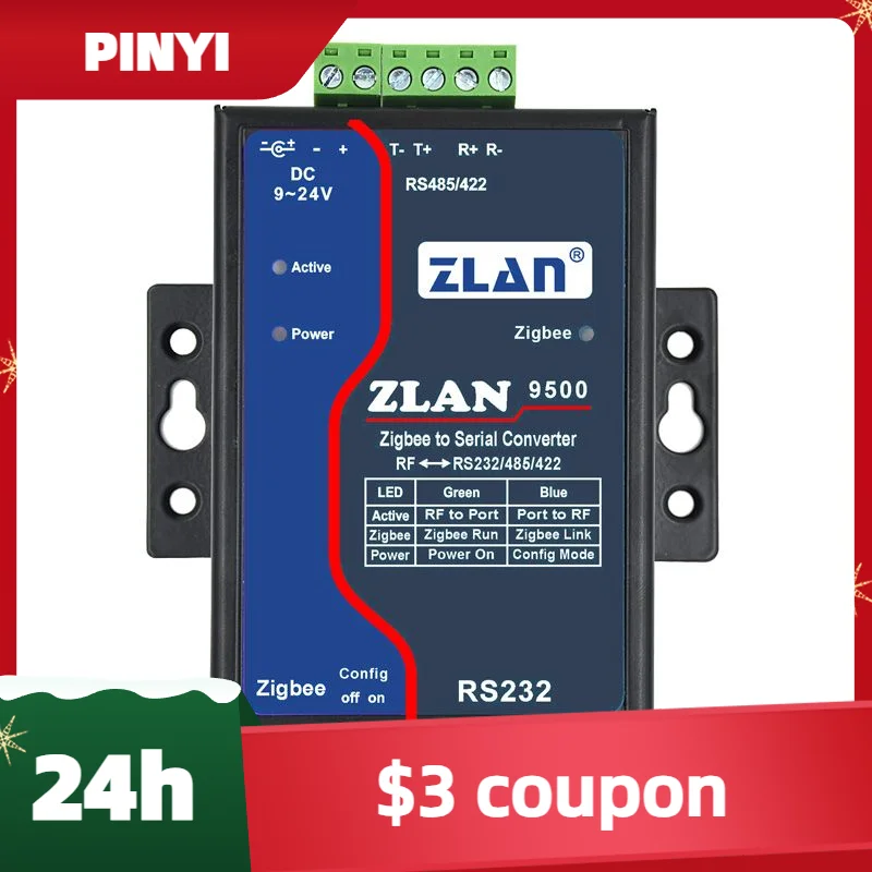 

Шлюз zigbee промышленный беспроводной новейшей технологии Modbus RS485 Ethernet к RS485 ZLAN9500