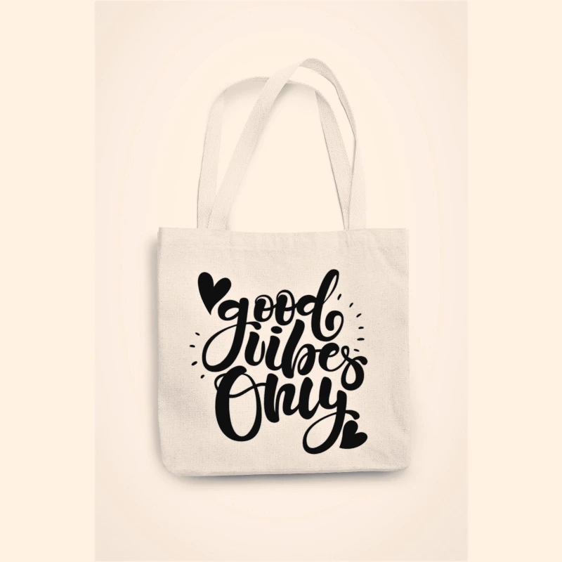 

Good Vibes Only Tote Bag Positive Motivational Inspirational Eco Shopping Bag