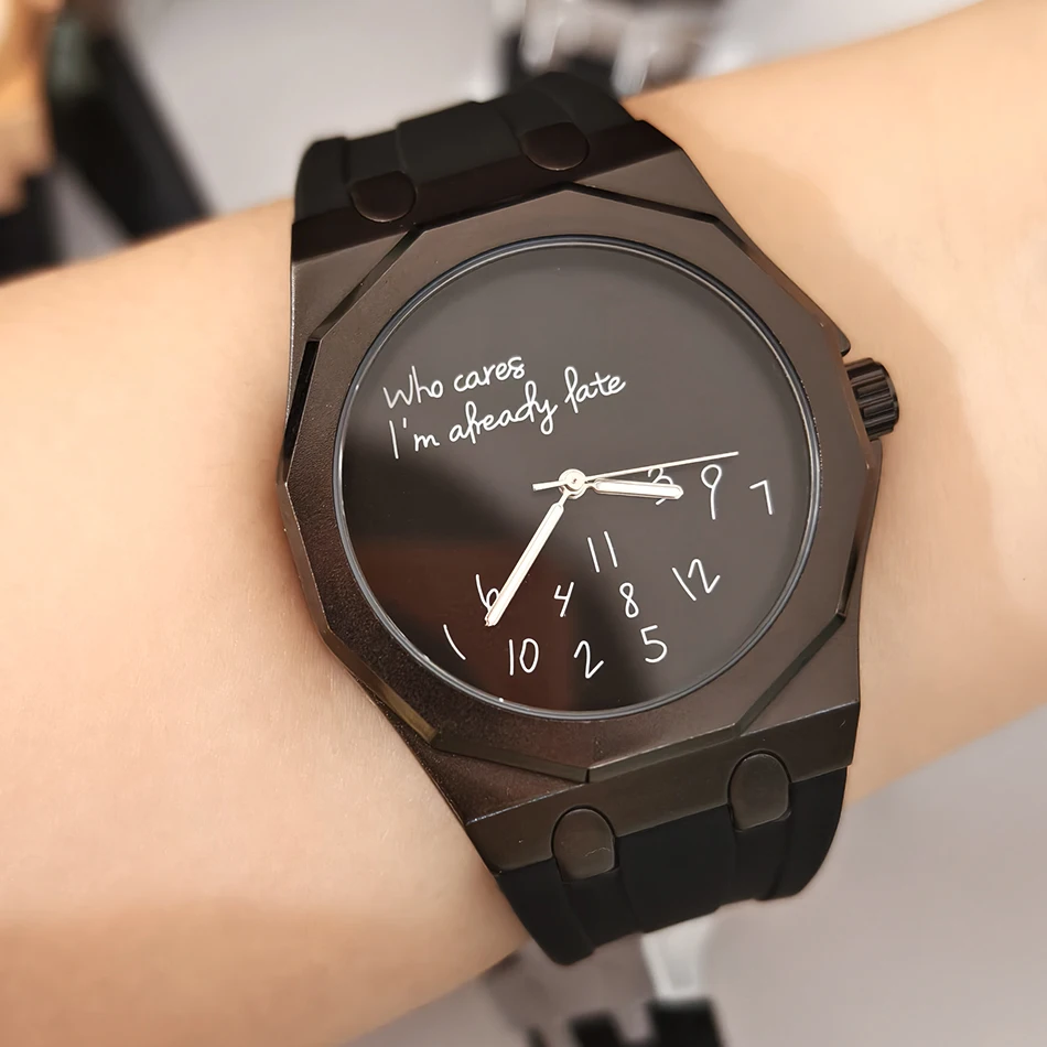 Luxury Octagon Case Men's Watch Silicone Watch Strap Waterproof Wristwatch 