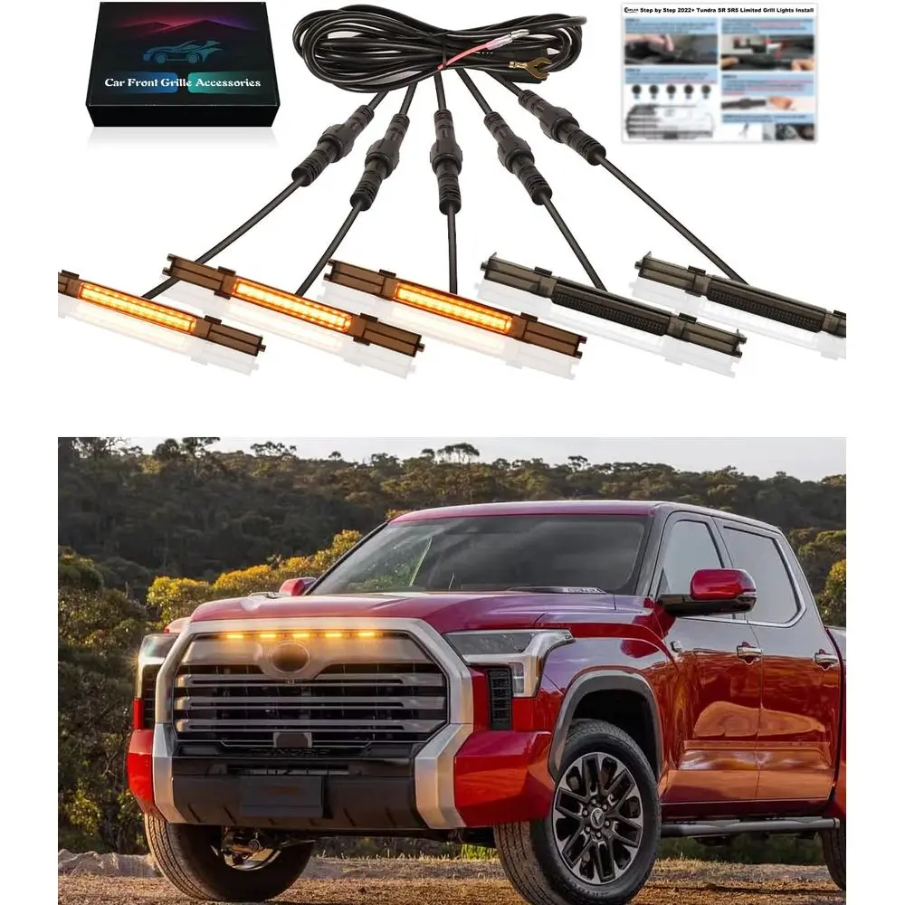 

LED Grille Lights or 2022 2023 2024 2025 Accories Raptor Lights it SR SR5 Limited OEM Grill Warning Lamp (Yellow)