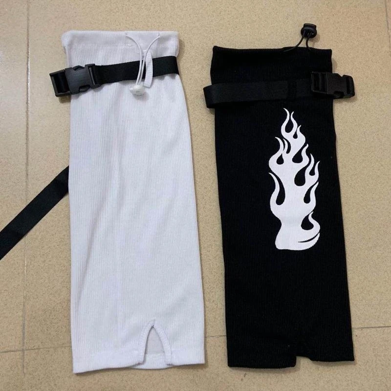 

Punk Gothic Leg Warmer Printed Foot Cover Leg Sleeve Long Socks Stockings 15UB