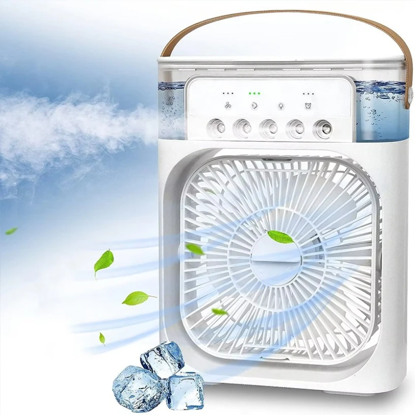 Portable 3 In 1 Fan AIr Conditioner Household Small Air Cooler LED Night Lights Humidifier Air Adjustment Home Fans Dropshipping view 2