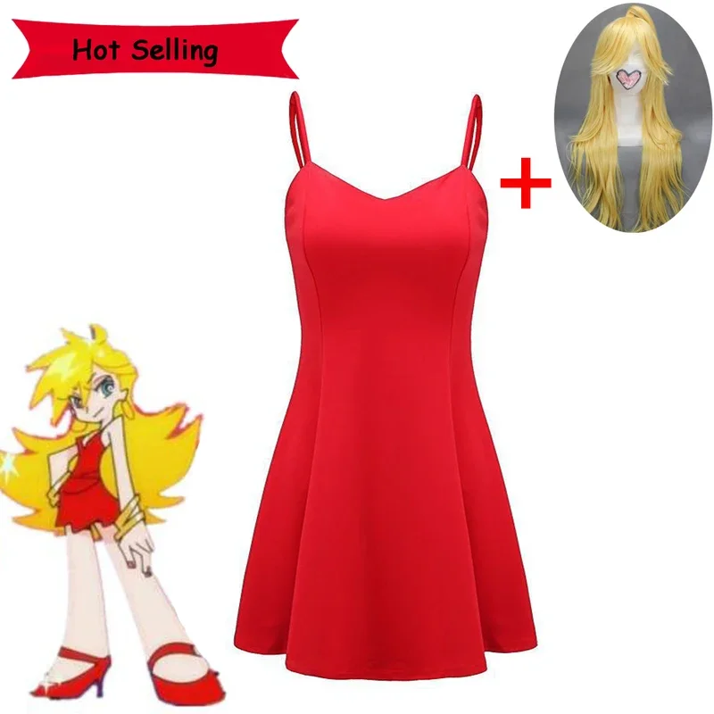 Anarchy Panty Dress Panty & Stocking With Garterbelt Cosplay Anarchy Stocking Costume Girls Hair Women Suits Uniform Yellow Wigs