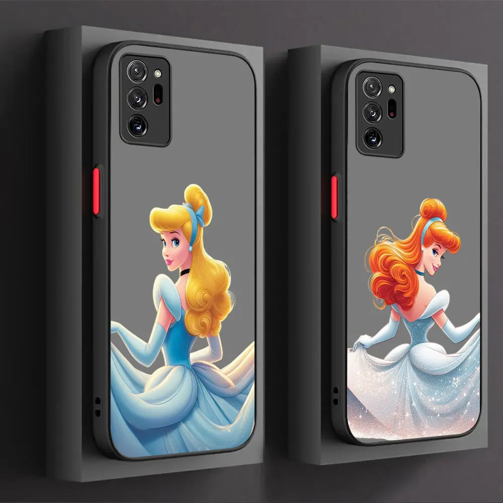 Disney Princess Cinderella Case For Samsung Note 20 10 9 8 Ultra Pro Plus A13 A12 A11 A10 A10S A7 A04 A04E A05 A03 A03S 5G Cover