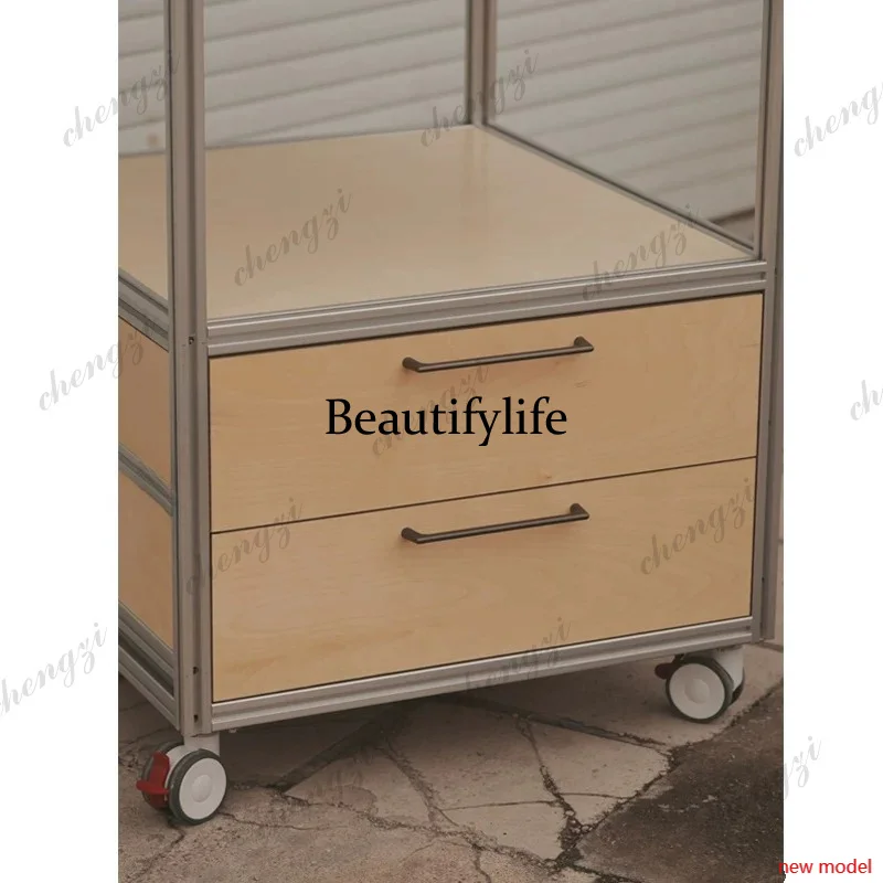 h178Modern shopping mall, creative storage rack, Nakajima table with wheels, multi-layer display cabinet, sample rack