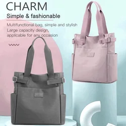 Women's bag Handheld diagonal cross solid color large capacity simple college students cramming bag ins women's bag nylon bag