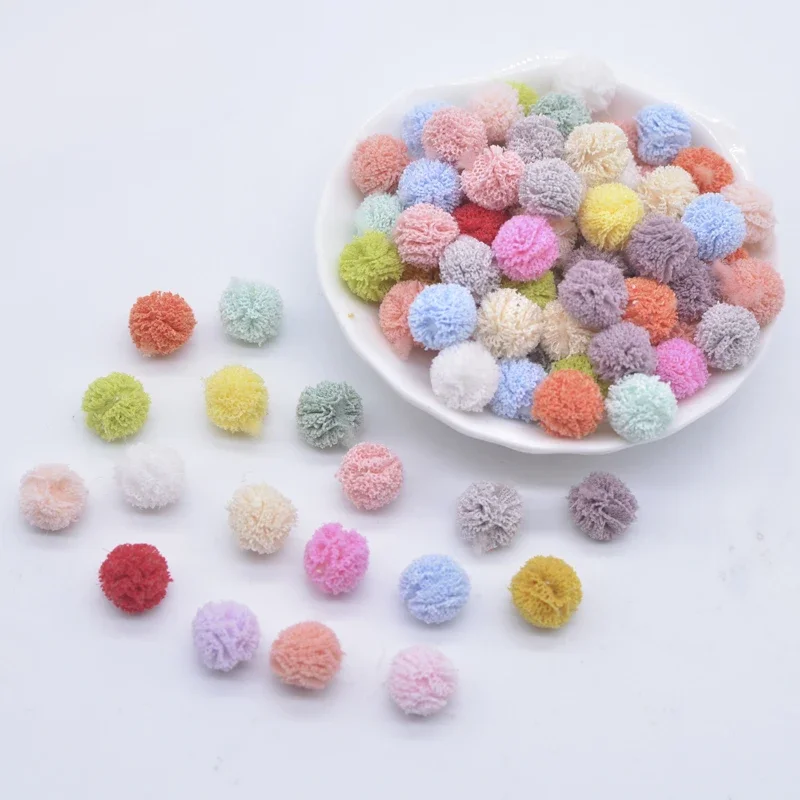 100Pcs 10mm Colorful Elastic Mesh Chiffon Ball for DIY Children Headwear Bow Accessories Handmade Baby Clothes Hat Shoes Decor