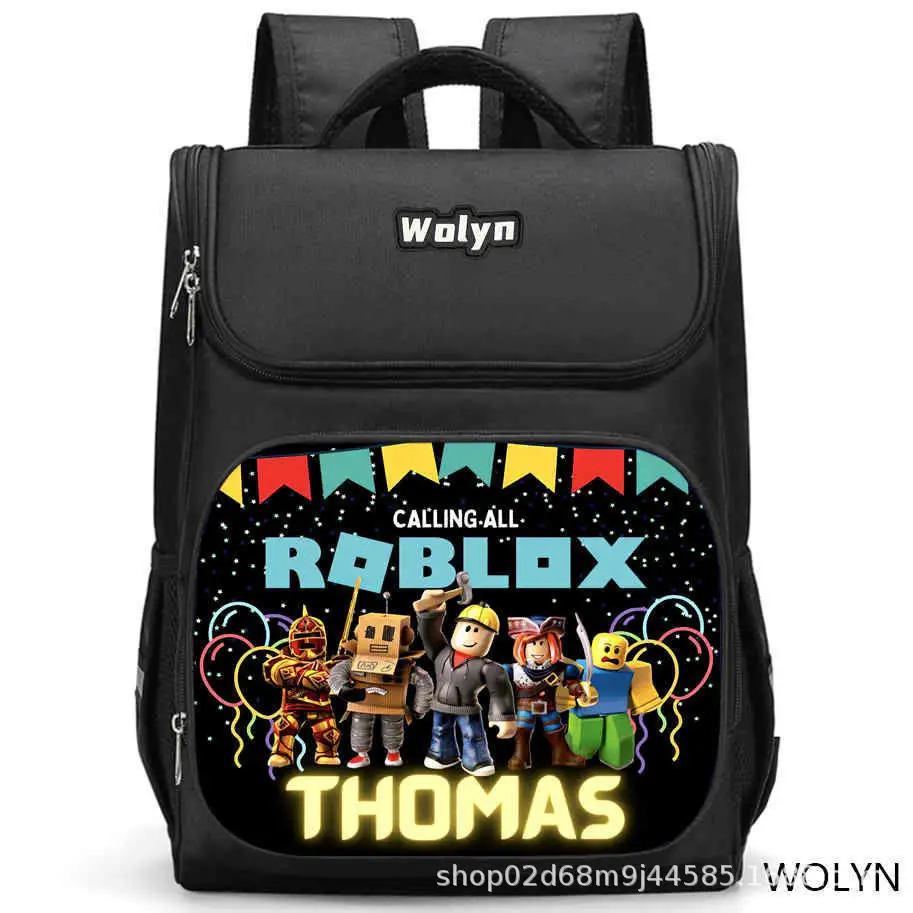 Rroblox Print Backpack Child Student Bag Anime Cartoon Boy High Capacity Schoolbag Study Supplies Life Daily Necessities Gifts