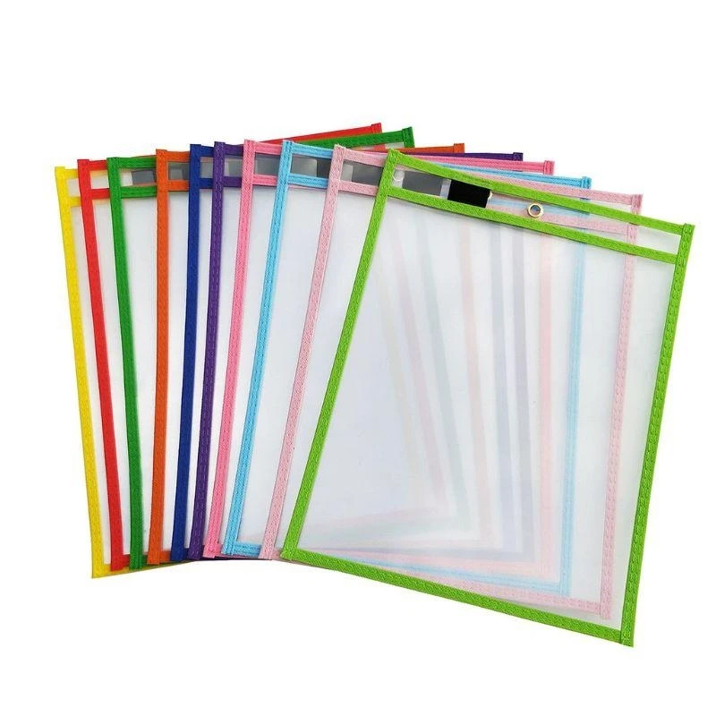 

10X Dry Erase File Folder Document Bag Reusable Sheet Protectors for Classroom Teacher Student Office Supplies 10 best sale