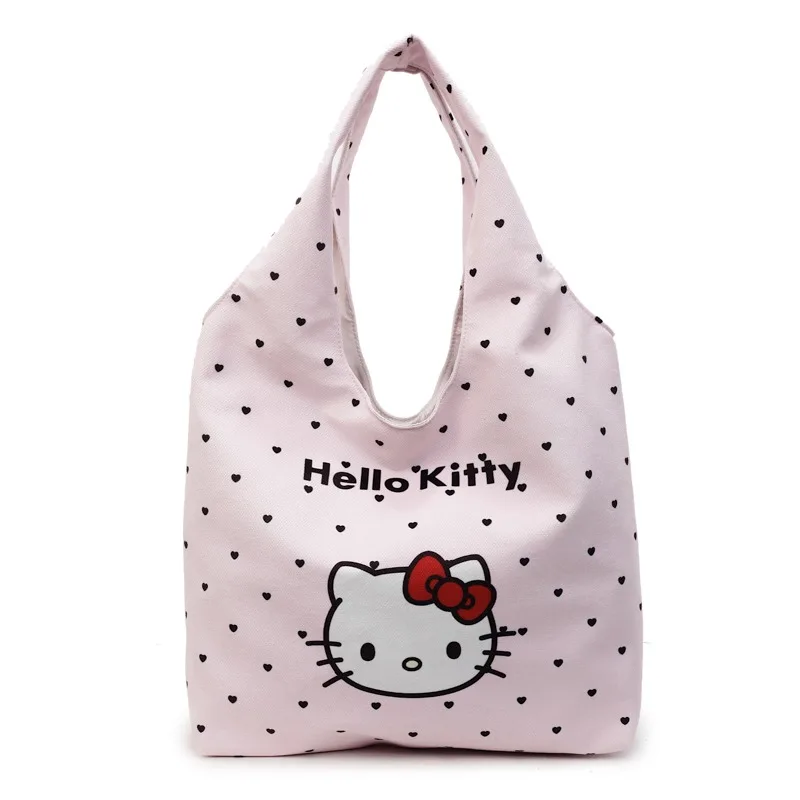 

New Hello Kitty Shoulder Bag Cartoon Dopamine Canvas Tote Kaiwaii Working, Commuting, Leisure, Shopping Shoulder Bag Girls Gifts