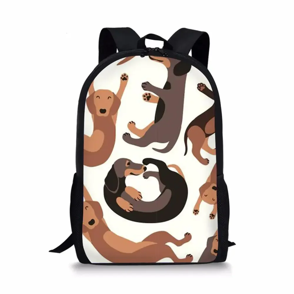 Dachshund Backpack for Teenager Boys Cartoon Backpack Girls Travel Luggage Package Shopping Shoulder Bag Women Mochila