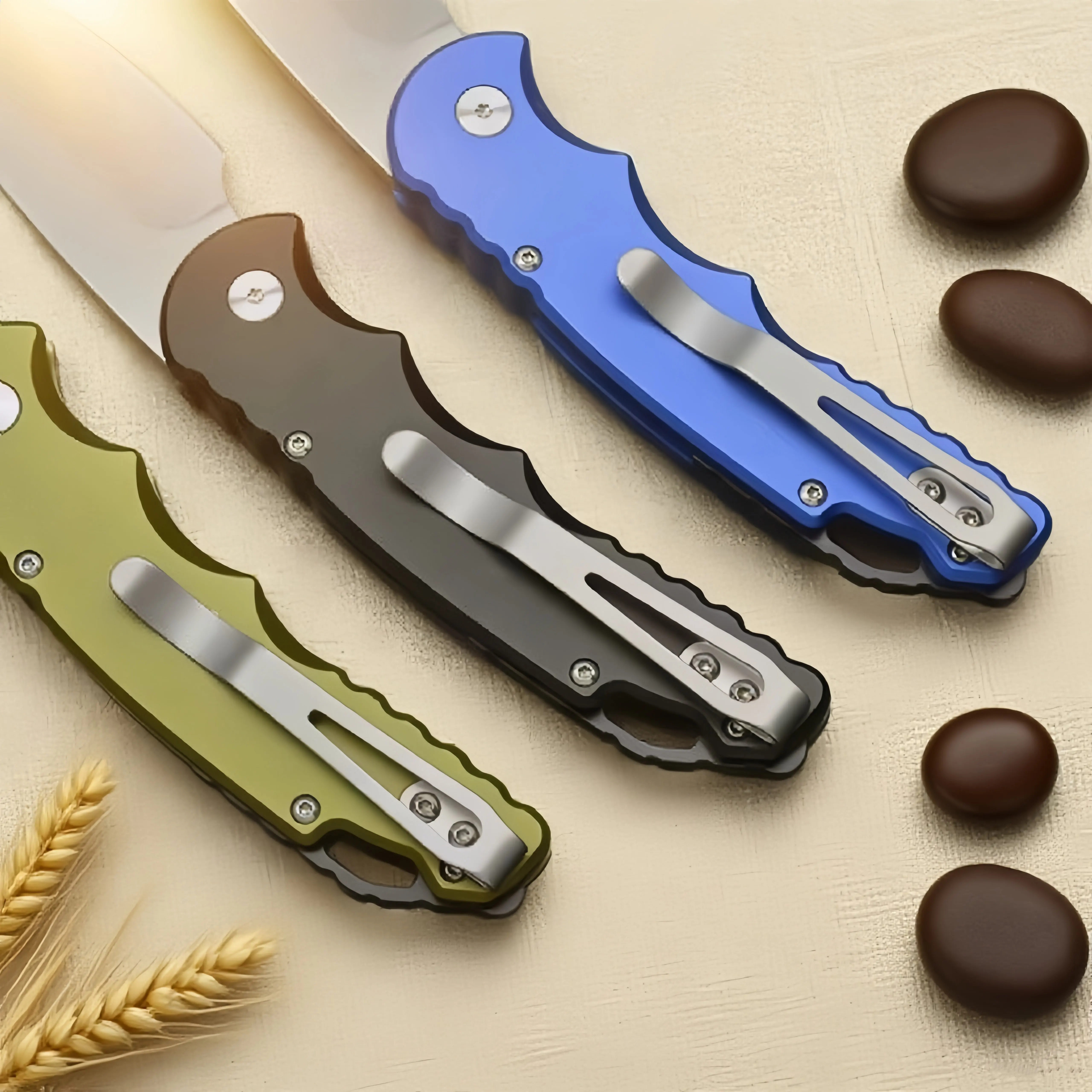 Super Technology -EDC Personalizowany Mini Nóż Składany, Przenośny Nóż Kieszonkowy, Nóż do Cięcia do Wędkarstwa i Wspinaczki Górskiej