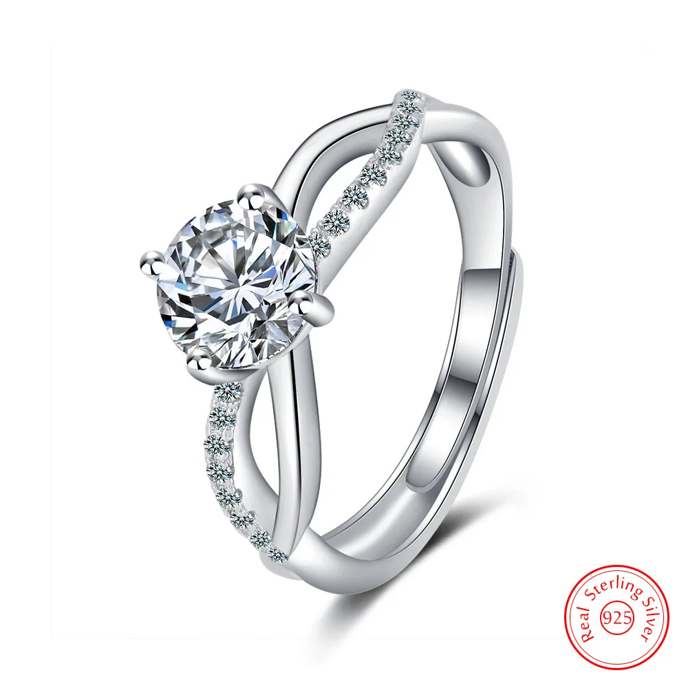 

New Jewelry 925 Sterling Silver Crystal Zircon Ring For Woman Fashion FQL25123