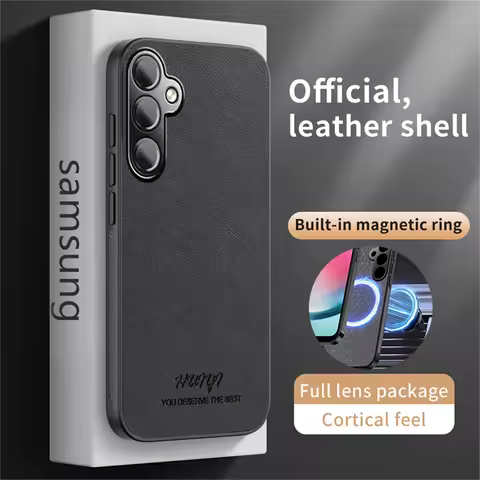 Luxury Built-in Magnetic Leather Phone Case for Samsung S25 S23 S24 Ultra S21 S22 Plus S20 FE A73 A71 A55 A54 A53 A52 A35 Cover