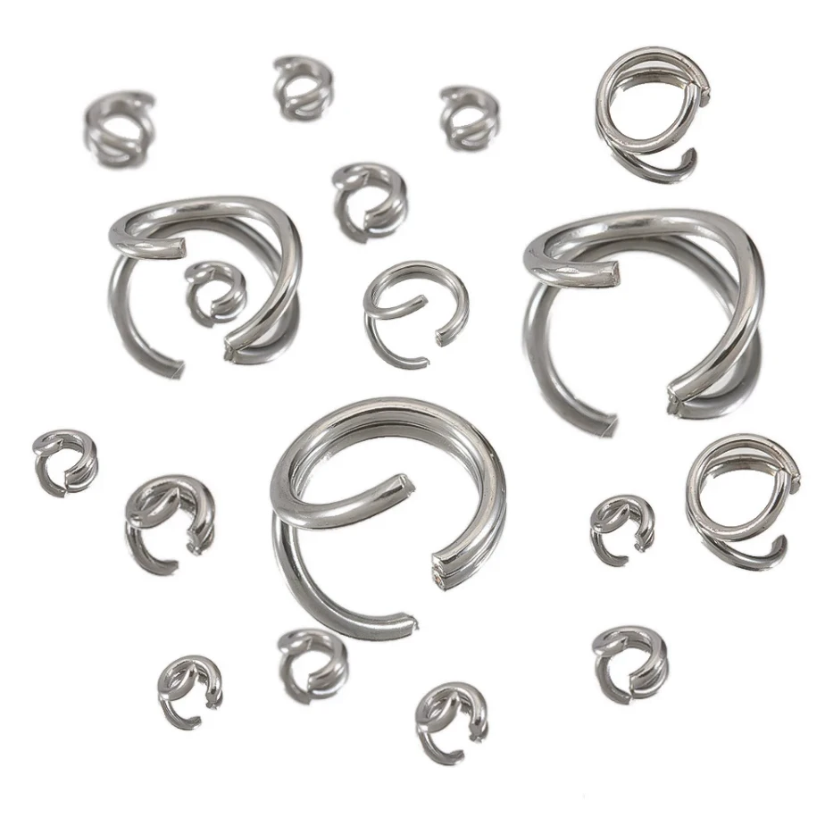 100-200pcs 4-8mm Stainless Steel Split Ring Open Single Loops Jump Rings Connectors for DIY Jewelry Making Findings Accessories