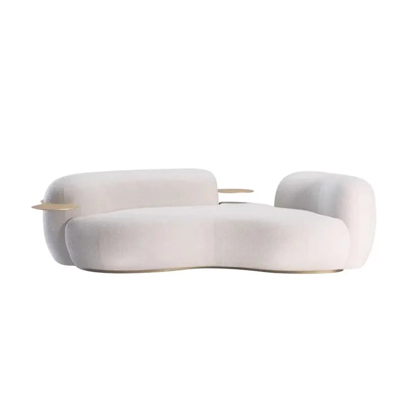 

The living room is very simple in creativity, with an Italian-style medieval reception curved sofa