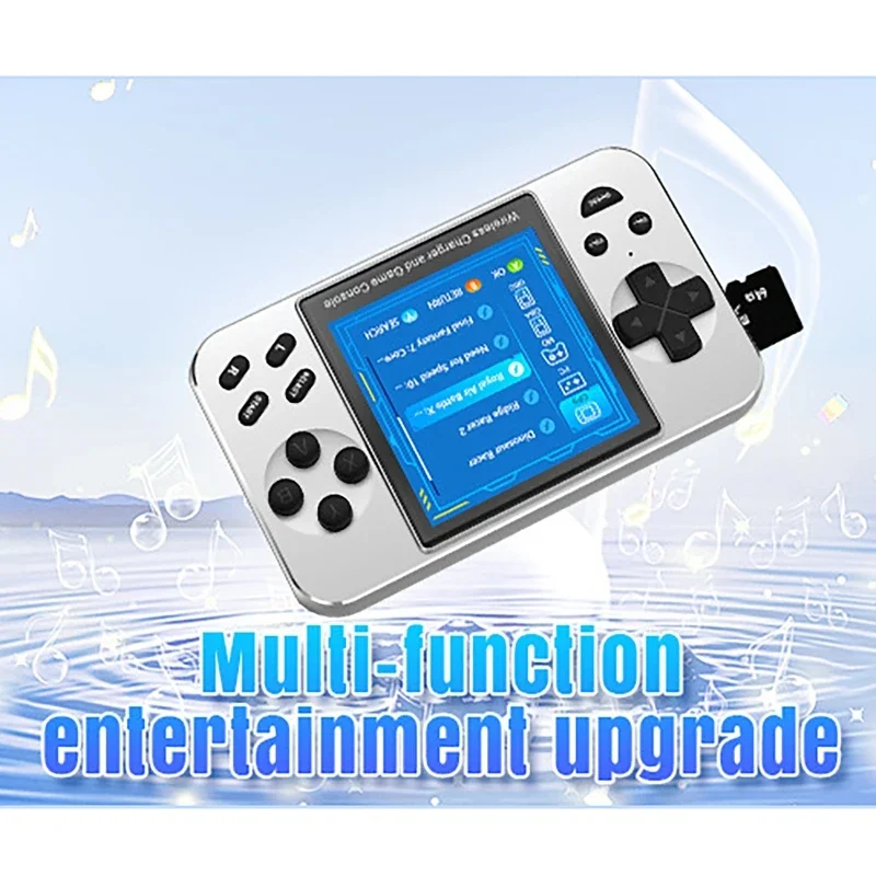 2 in 1 Handheld Game Console + Power Bank 5000mAh 15W Wireless 20W Wired Fast Charging Metal Housing MP3 MP4 Game IPS Screen