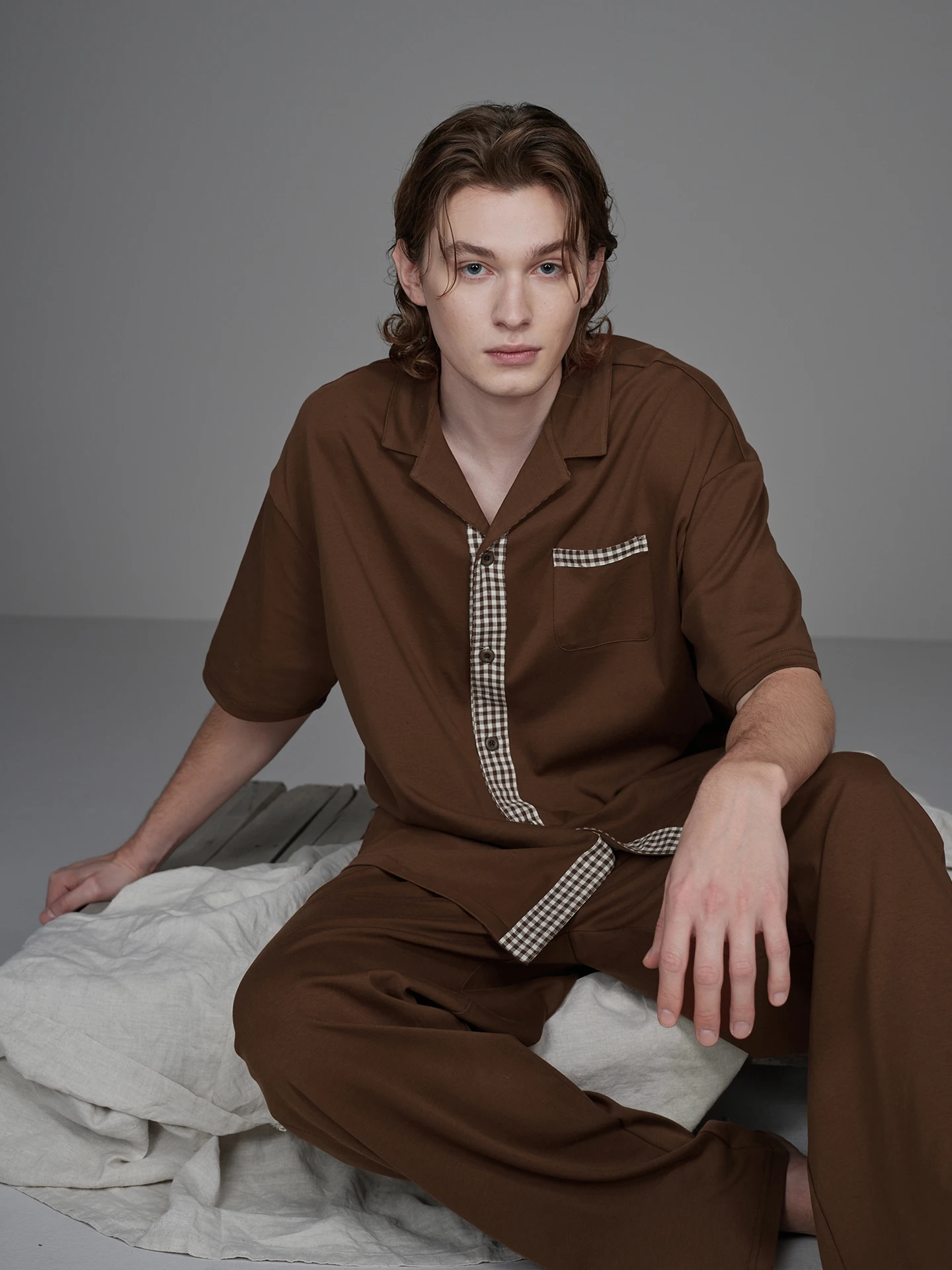 soft-modal-cotton-pajamas-men's-short-sleeve-long-pants-summer-thin-home-clothes-can-be-worn-outside-comfortable-breathable