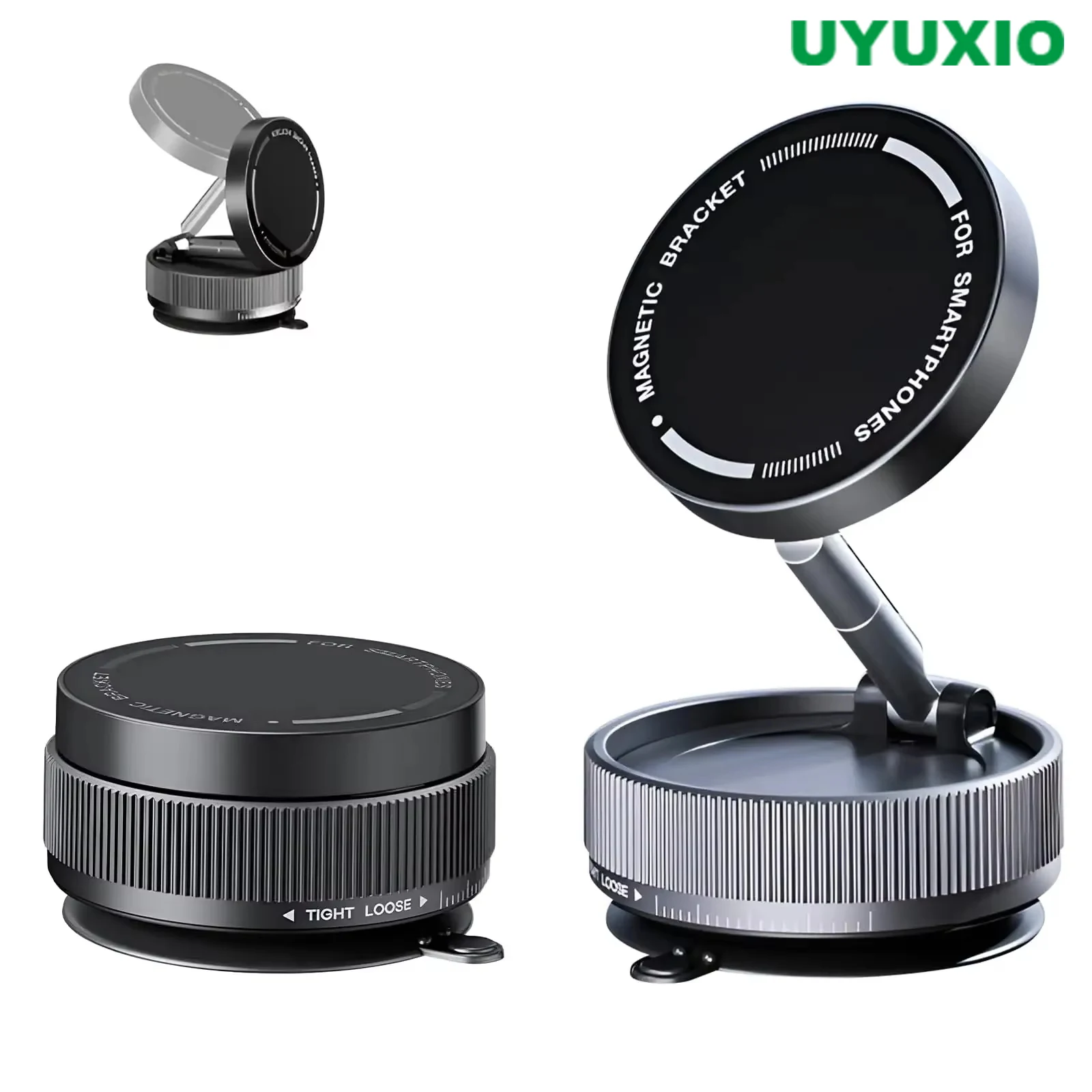 

UYUXIO Vacuum Magnetic Car Phone Holder 96LBS Strong Suction Cup Phone Mount Holders for Your Car 360° Adjustable for iPhone