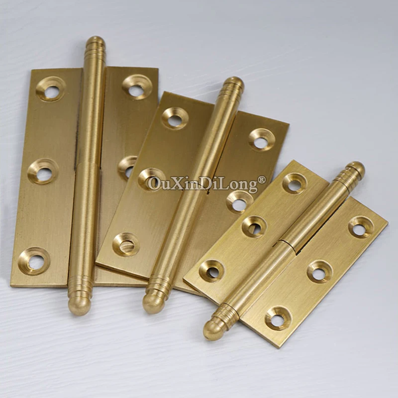 Retro 20PCS 2''/2.5''/3''/4'' Antique Solid Brass Furniture Hinges Crown Detachable Cupboard Wardrobe Cabinet Door Hinges MS1033