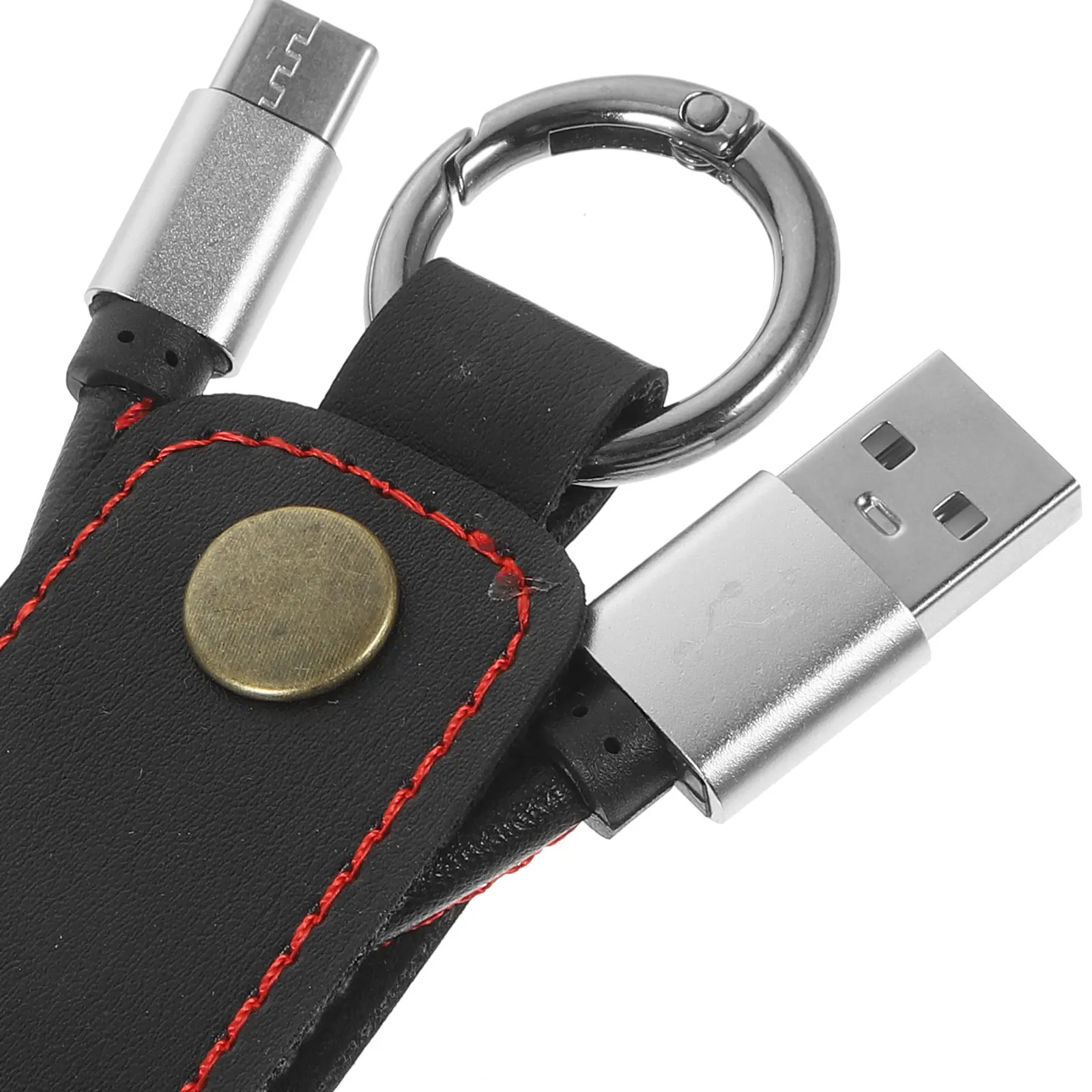 

Type C Charging Cable Keychain Fast Data Sync Cord USB Retractable Extension Eco Durable Flexible Metal Button