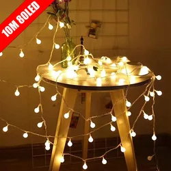 Luci a stringa a sfera a Led USB/luci a stringa a batteria luce fiabesca a globo per esterni per decorazioni natalizie da giardino di Halloween per matrimoni