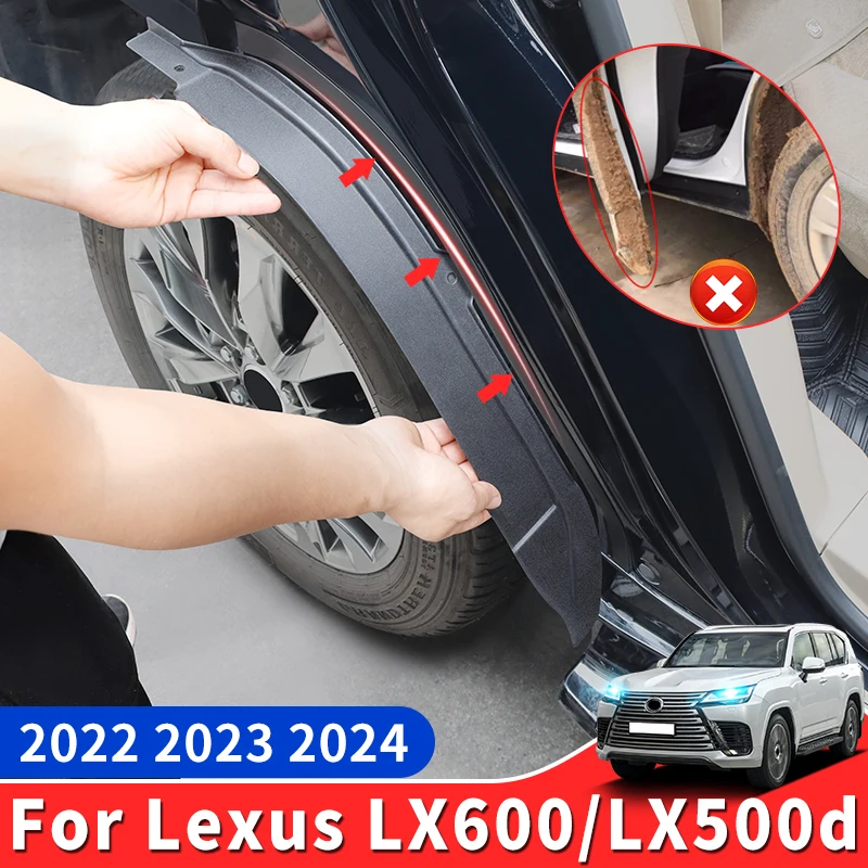 

For 2021 2022 2023 2024 Lexus LX600 LX500d rear wheel fender lining LX 600 500d Exterior Upgraded modification accessories