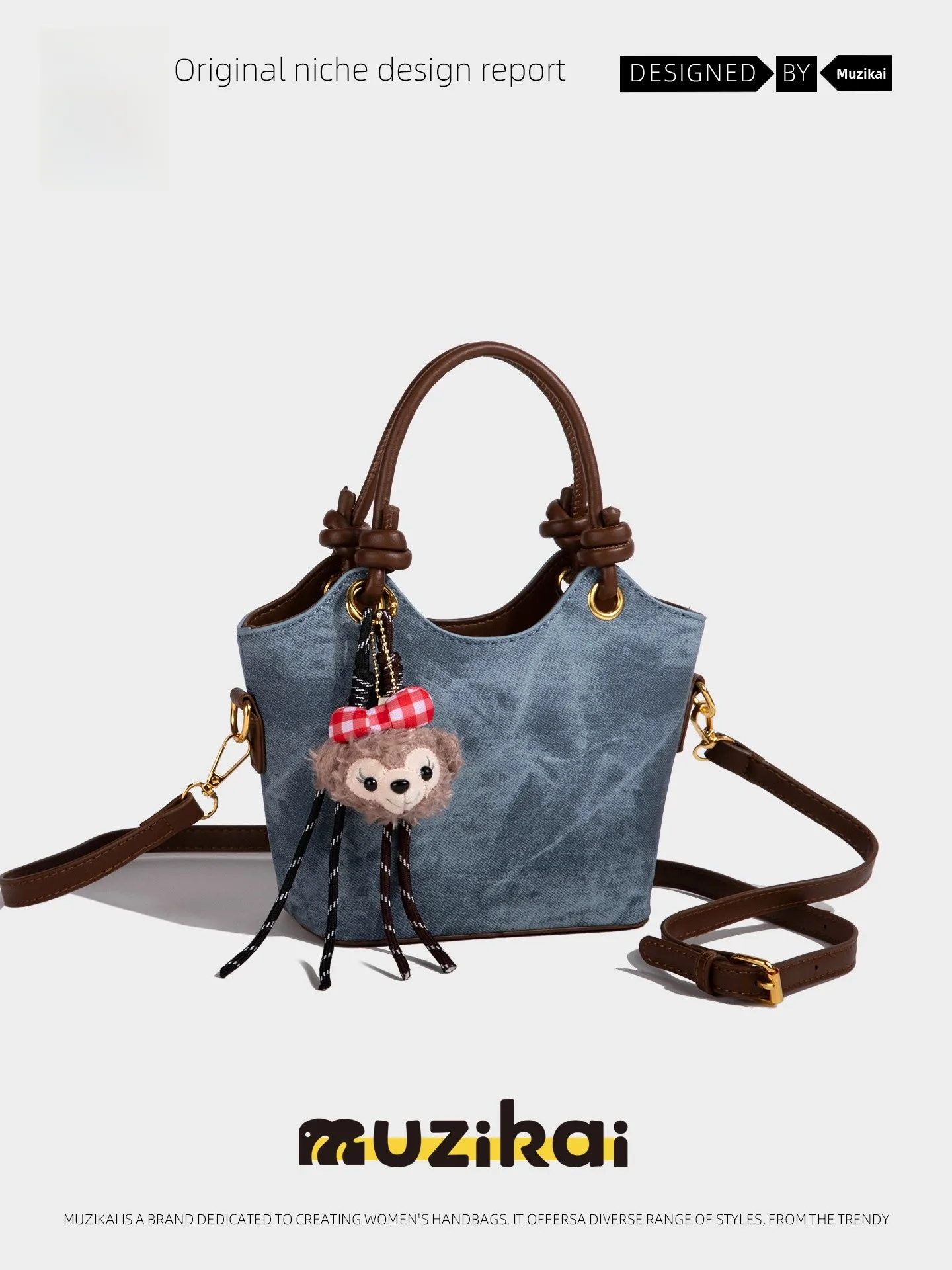 

Muzikai Fashionable Commuter Women's Small Handbag Basket Shape Daily Use Crossbody Bag Polyester Single Strap