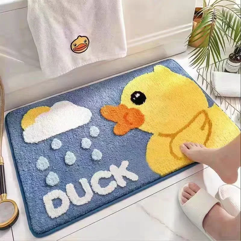 VIKAMA Non-slip Faux Cashmere Rug Soft Absorbent for Bedroom Entryway Home Decor Washable