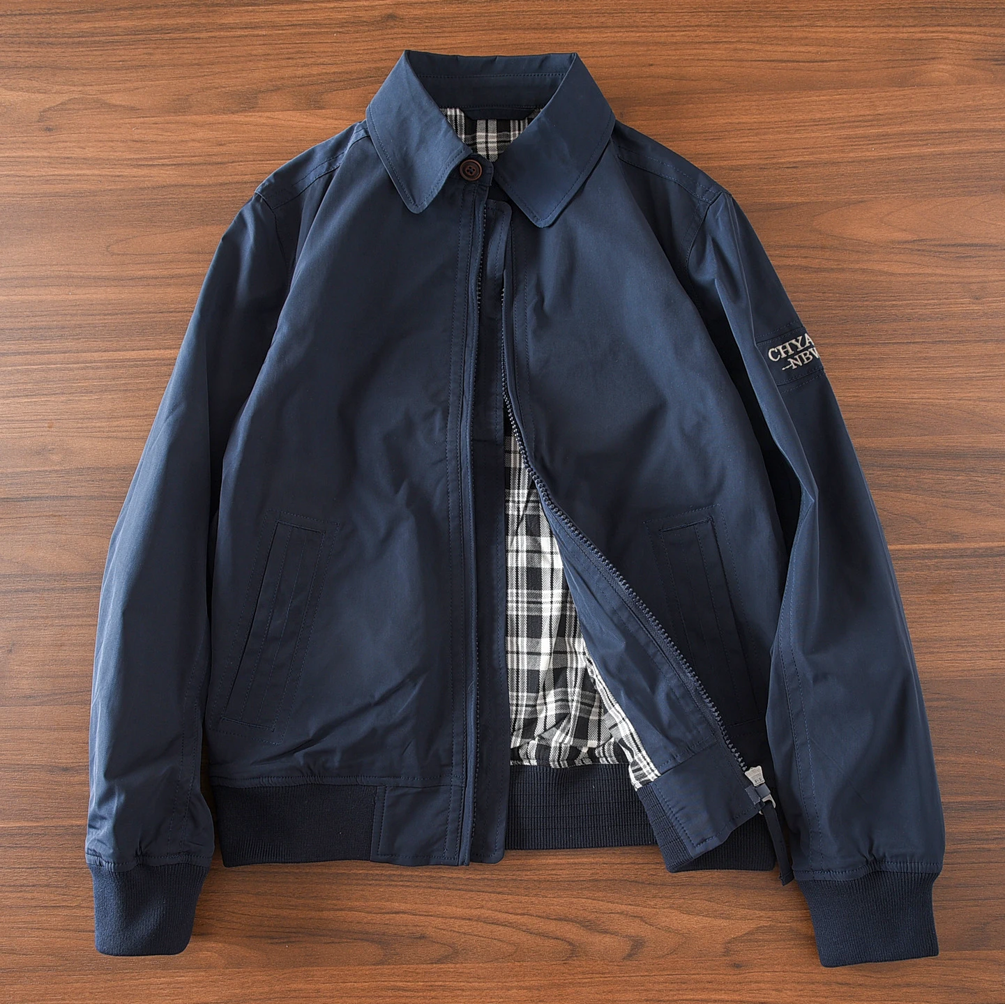 

Весенне-осенне-зимняя мужская двойная куртка с лацканами, деловая повседневная универсальная свободная ветровка для мужчин