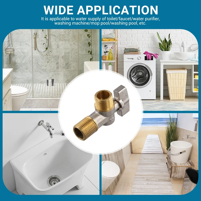 ABGR-Brass Ball Core Angle Valve Large Flow Triangle Valve Water Heater Special Control Valve 4-Point Angle Valve