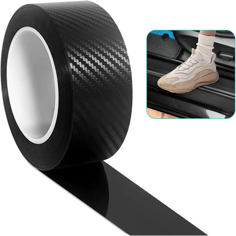 

Carbon Fiber 4-Inch x 33-Inch Anti-Collision Window Sill Bumper Door Sill Protector for Cars