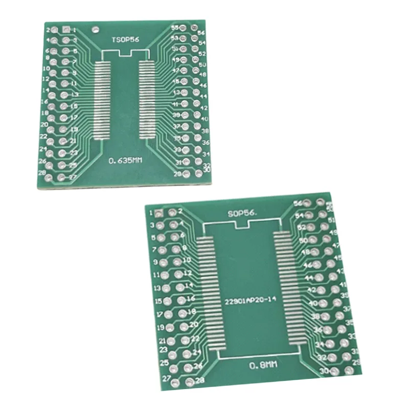 2PCS SOP56/TSOP56/TSSOP56 Pin PCB Adapter Board Module DIP 0.635mm/0.8mm Pitch SDRAM