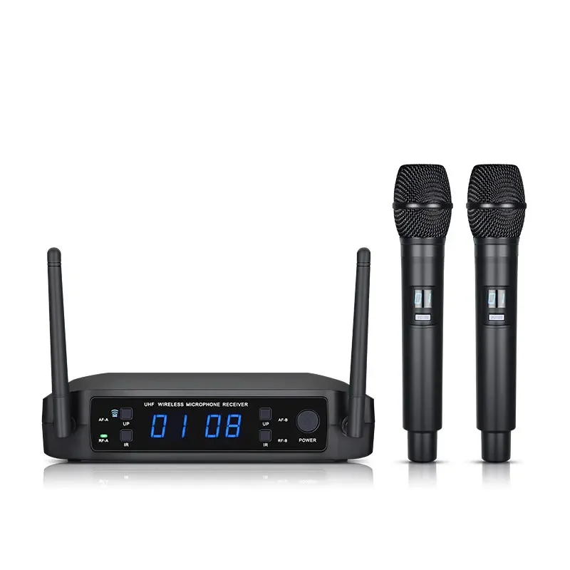 GLXD4 bm630 professional 99 Channels uhf wireless microphone fm mic system with USB rechargeable handheld