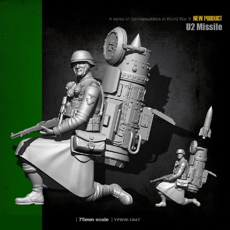 

75mm Soldiers Carrying Rockets Resin Model Figure Gk Micro Miniature 3d Printed White Model Toy Unassembled And Unpainted Kit
