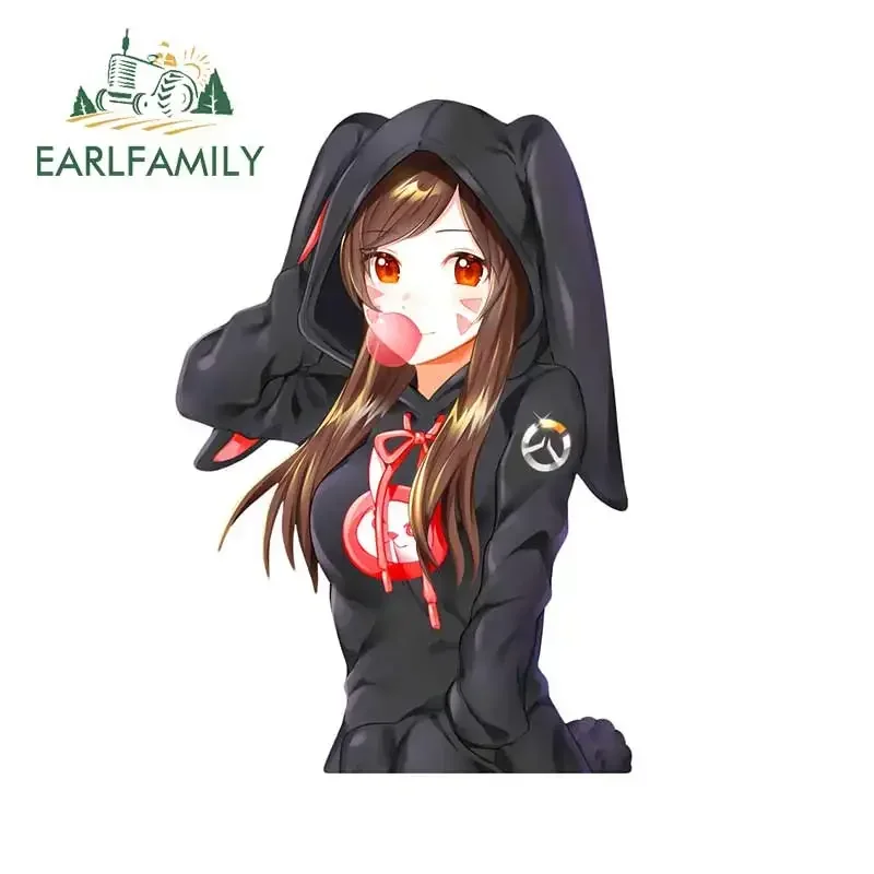EARLFAMILY 13cm x 8.8cm for Anime Peek Cute Car Bumper Window Sticker Funny JDM Car Stickers Vinyl Material Windshield Decals