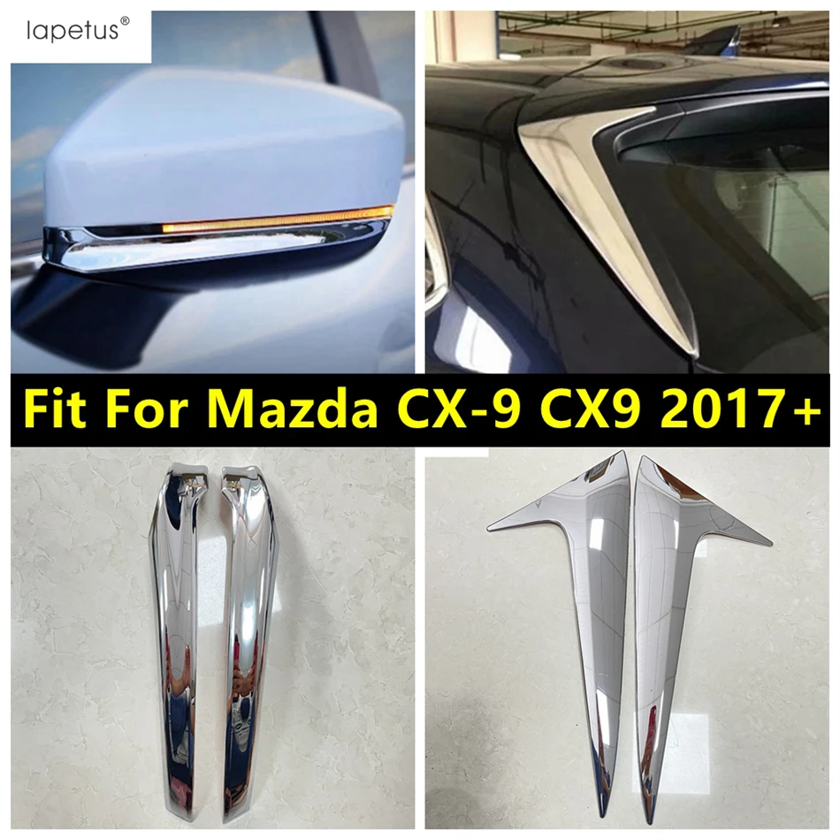 

Rearview Mirror Strip / Rear Door Window Panel Sequins Molding Cover Trim ABS Chrome Accessories For Mazda CX-9 CX9 2017 - 2020